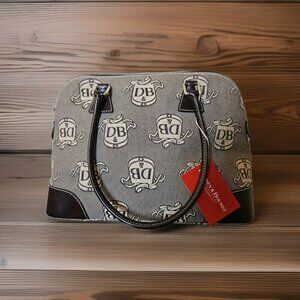 NWT Dooney DL97C Canvas & Leather Satchel + Wristlet Set